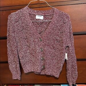 Old Navy Burgundy Button-Up Cardigan